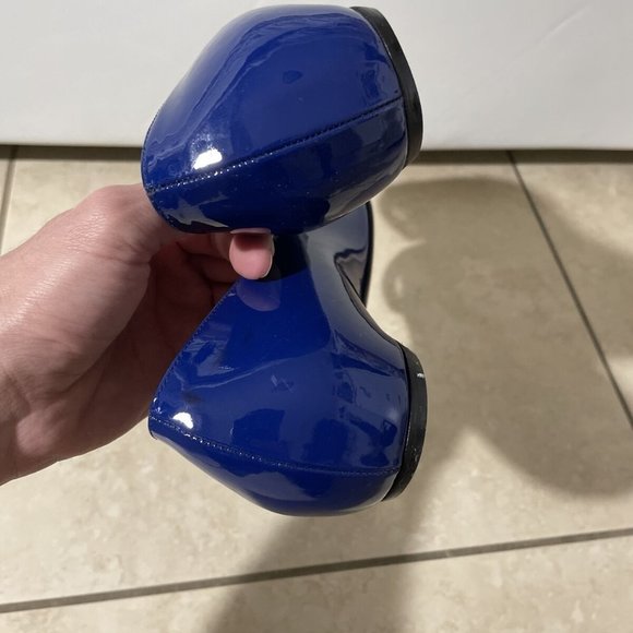 Christian Dior Blue Patent Leather Pointed Toe Ballet Flats Size 8 EU 38 - Picture 8 of 9